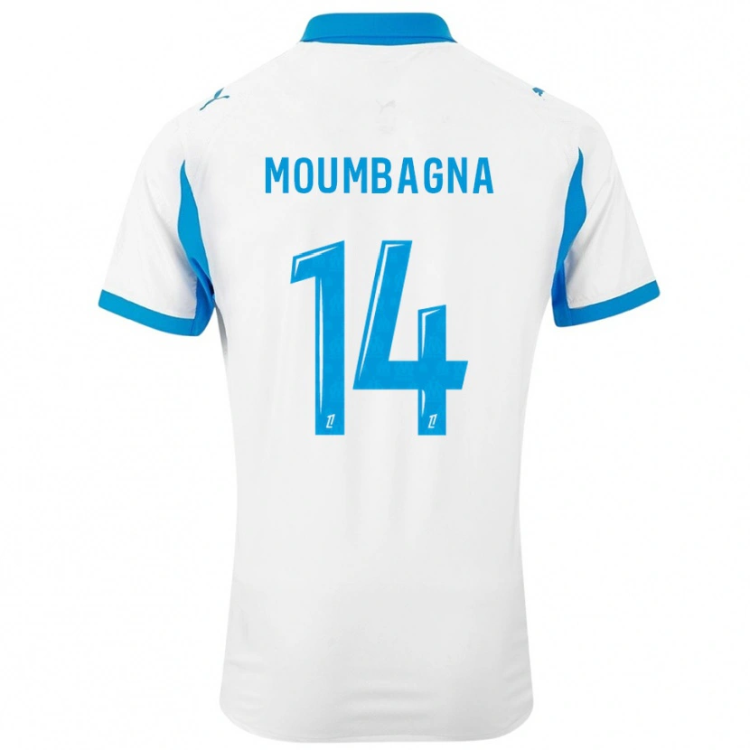 Danxen Dětské Faris Moumbagna #14 Bílá Nebesky Modrá Domů Hráčské Dresy 2025/26 Dres