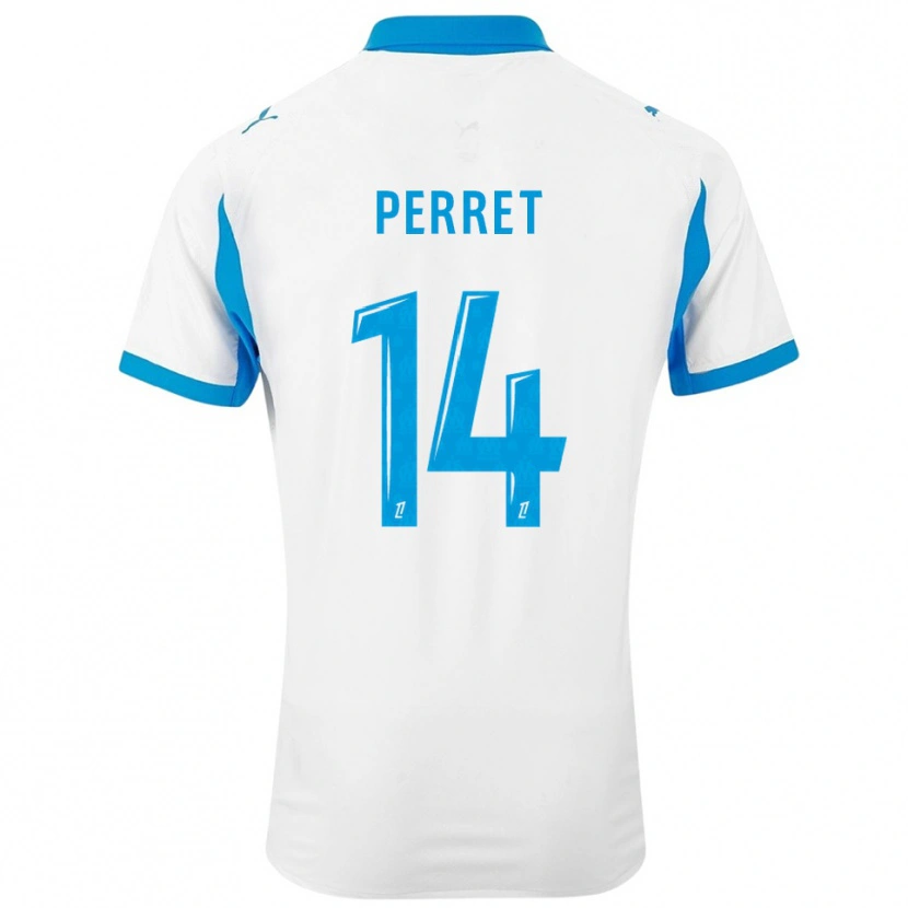 Danxen Dětské Jenny Perret #14 Bílá Nebesky Modrá Domů Hráčské Dresy 2025/26 Dres