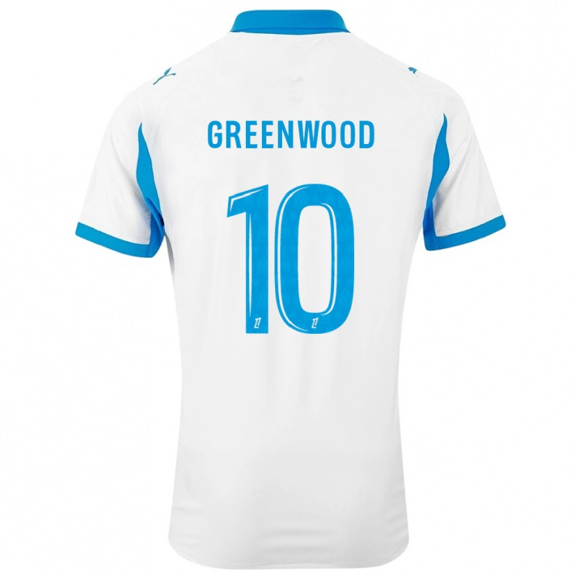 Danxen Dětské Mason Greenwood #10 Bílá Nebesky Modrá Domů Hráčské Dresy 2025/26 Dres