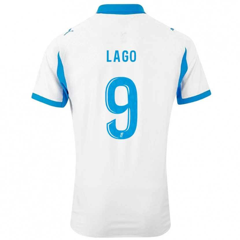 Danxen Dětské Ange Lago #9 Bílá Nebesky Modrá Domů Hráčské Dresy 2025/26 Dres