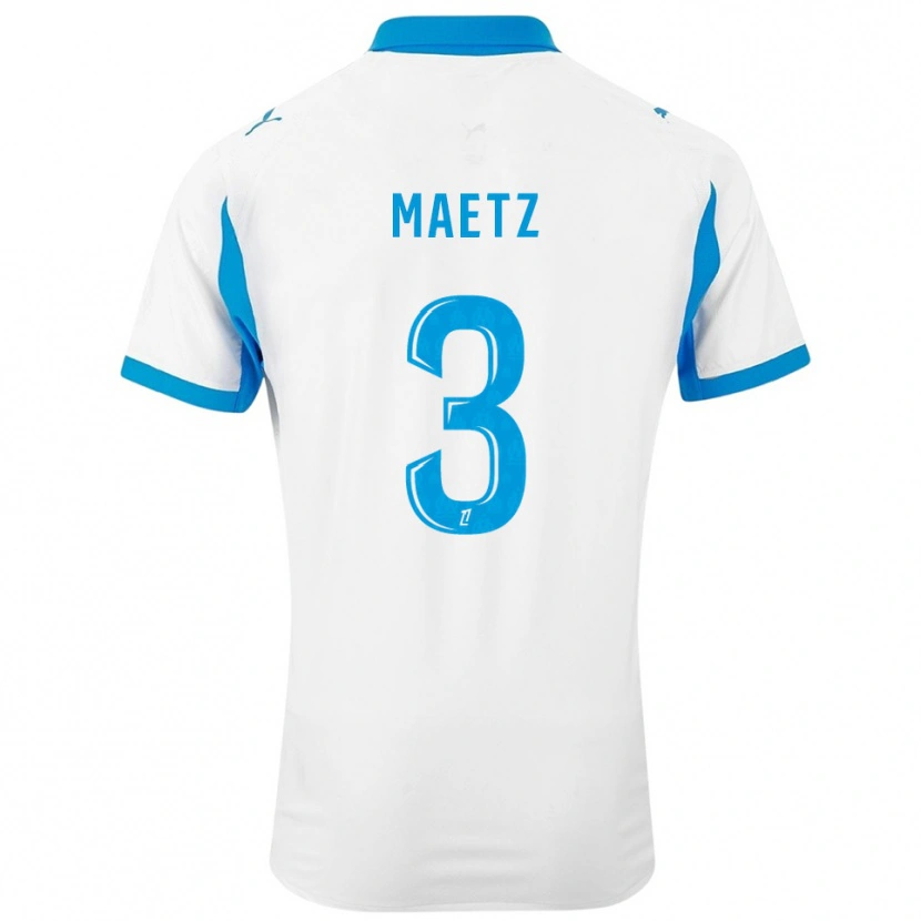 Danxen Dětské Agathe Maetz #3 Bílá Nebesky Modrá Domů Hráčské Dresy 2025/26 Dres