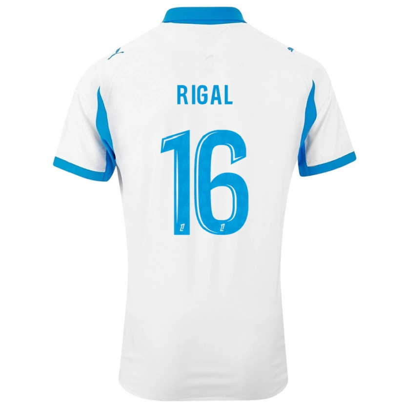 Danxen Dětské Pablo Rigal #16 Bílá Nebesky Modrá Domů Hráčské Dresy 2025/26 Dres
