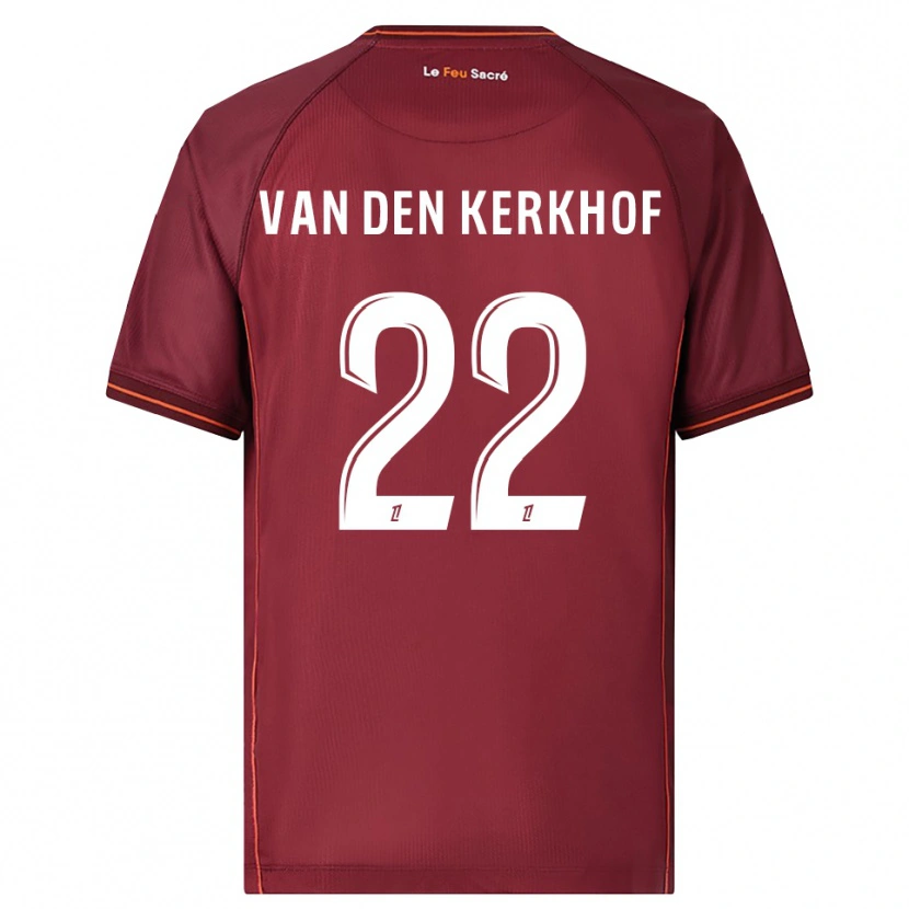 Danxen Dětské Kevin Van Den Kerkhof #22 Burgundská Bílá Domů Hráčské Dresy 2025/26 Dres