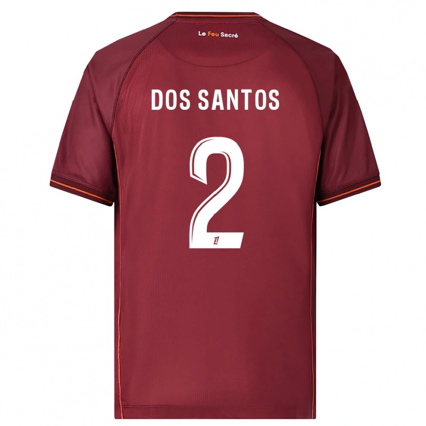Danxen Dětské Tahirys Dos Santos #2 Burgundská Bílá Domů Hráčské Dresy 2025/26 Dres