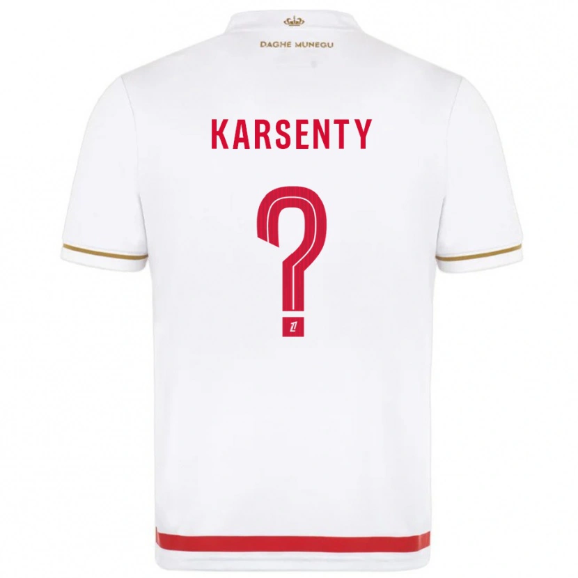 Danxen Dětské Kylian Karsenty #0 Červená Bílá Domů Hráčské Dresy 2025/26 Dres