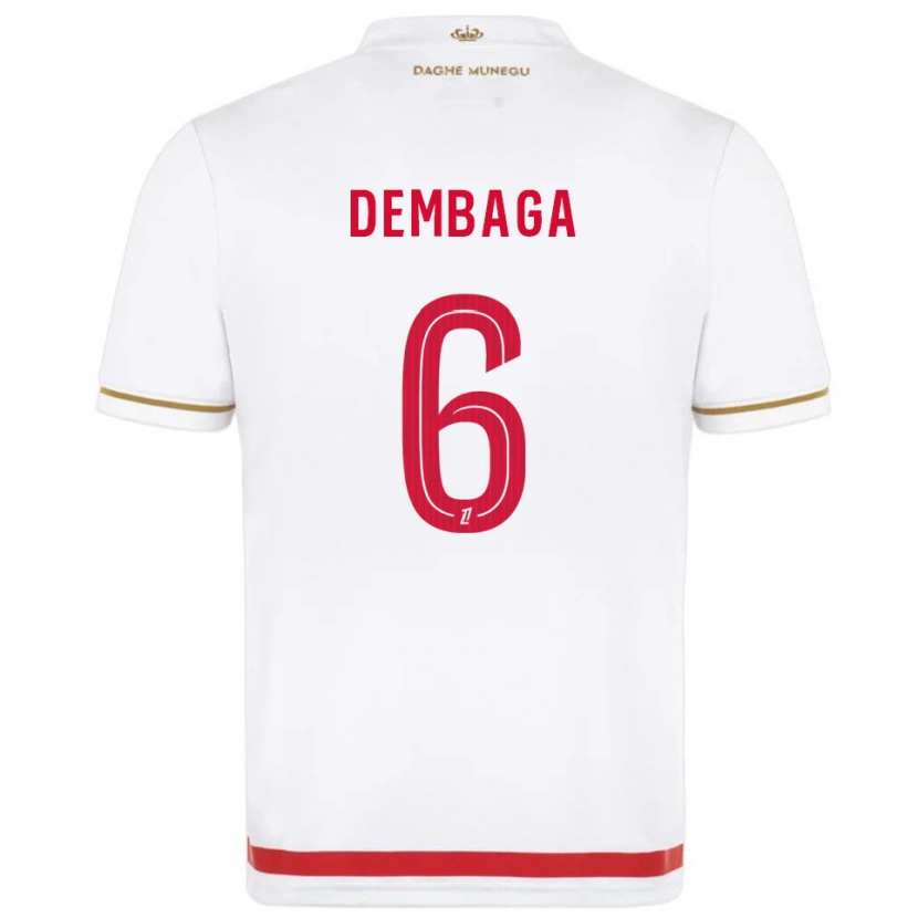 Danxen Dětské Boubakar Dembaga #6 Červená Bílá Domů Hráčské Dresy 2025/26 Dres
