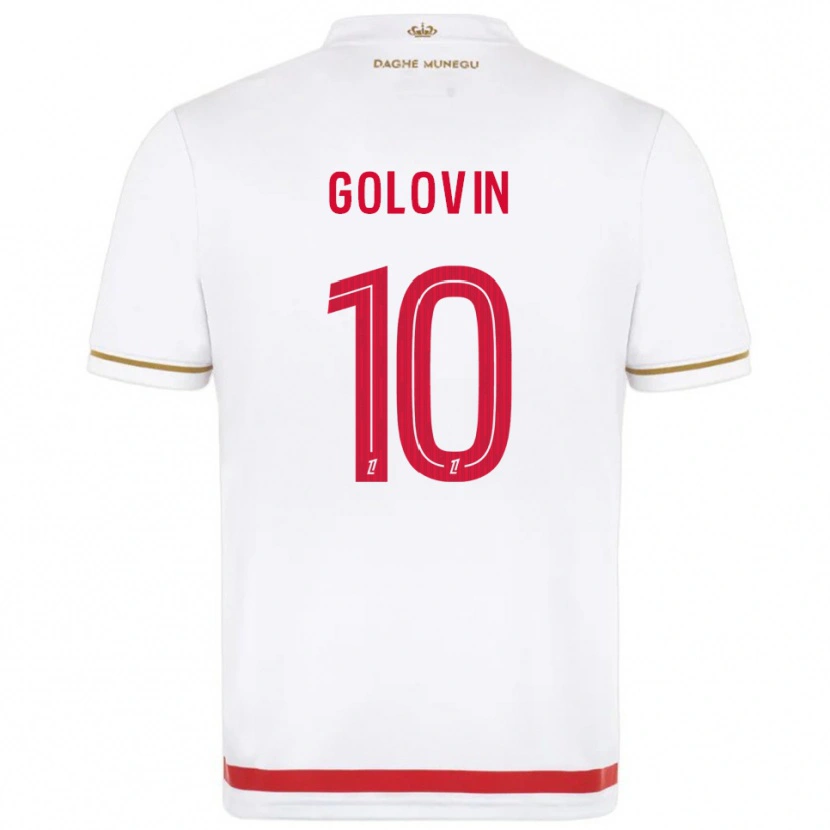 Danxen Dětské Aleksandr Golovin #10 Červená Bílá Domů Hráčské Dresy 2025/26 Dres