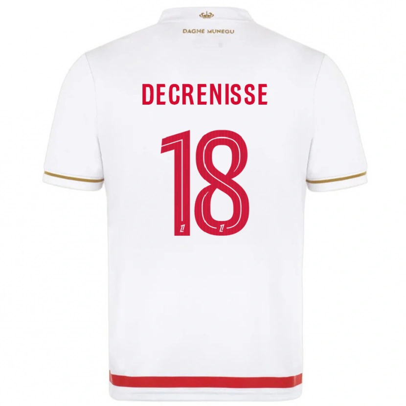 Danxen Dětské Axel Decrenisse #18 Červená Bílá Domů Hráčské Dresy 2025/26 Dres