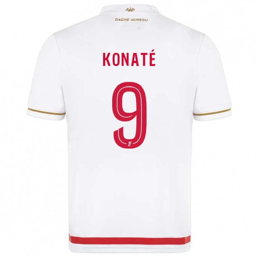 Danxen Dětské Oumar Konaté #9 Červená Bílá Domů Hráčské Dresy 2025/26 Dres