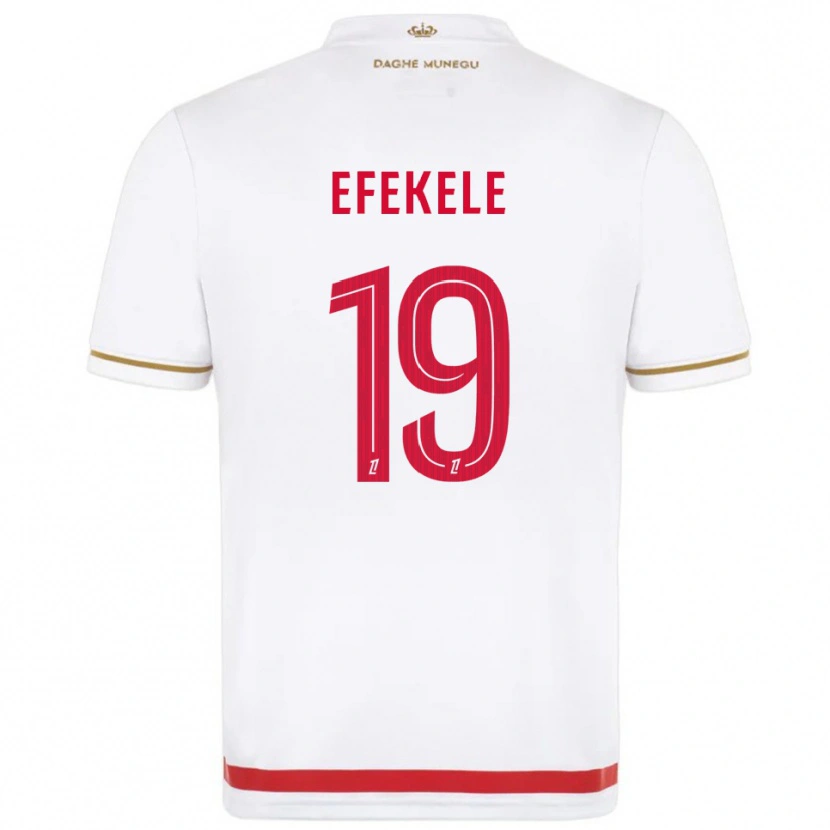 Danxen Dětské Malamine Efekele #19 Červená Bílá Domů Hráčské Dresy 2025/26 Dres