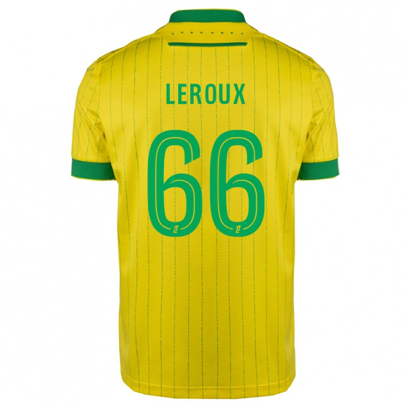 Danxen Dětské Louis Leroux #66 Žlutá Zelená Domů Hráčské Dresy 2025/26 Dres