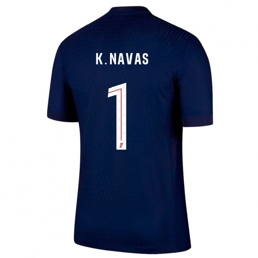 Danxen Dětské Keylor Navas #1 Tmavě Modrá Červená Domů Hráčské Dresy 2025/26 Dres