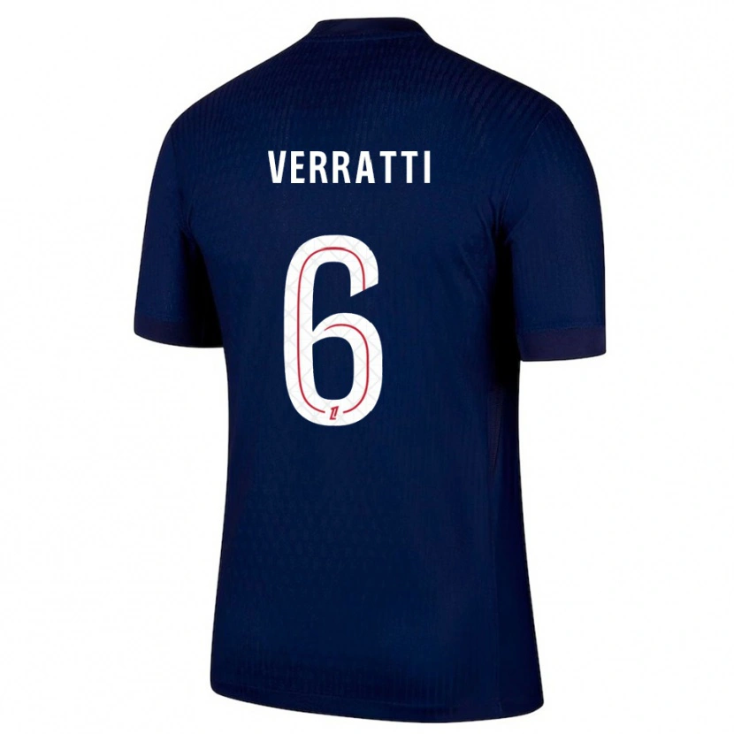 Danxen Dětské Marco Verratti #6 Tmavě Modrá Červená Domů Hráčské Dresy 2025/26 Dres