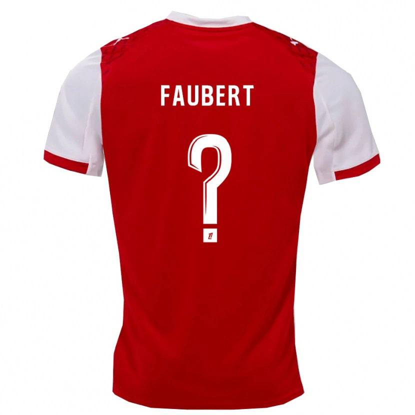 Danxen Dětské Noam Faubert #0 Červená Bílá Domů Hráčské Dresy 2025/26 Dres