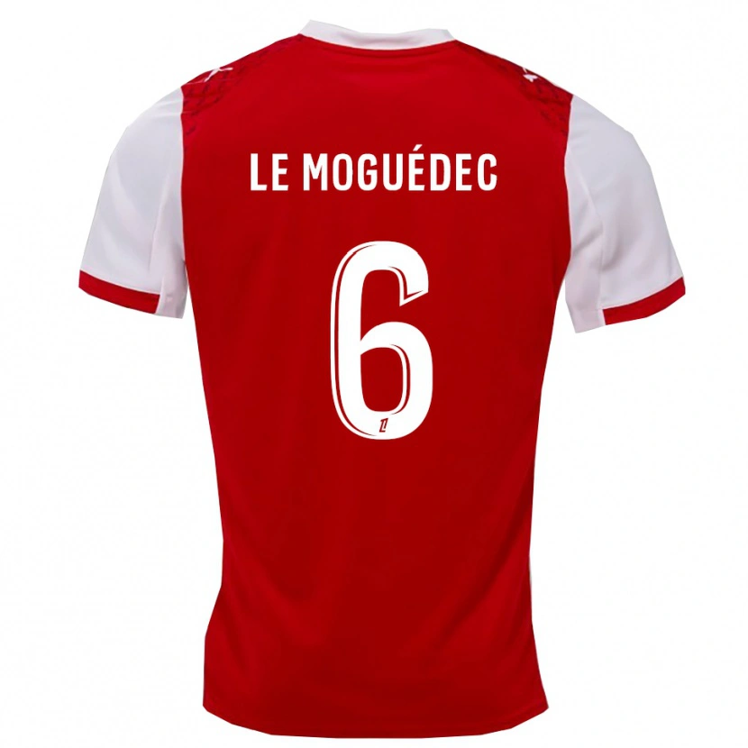 Danxen Dětské Anaële Le Moguédec #6 Červená Bílá Domů Hráčské Dresy 2025/26 Dres