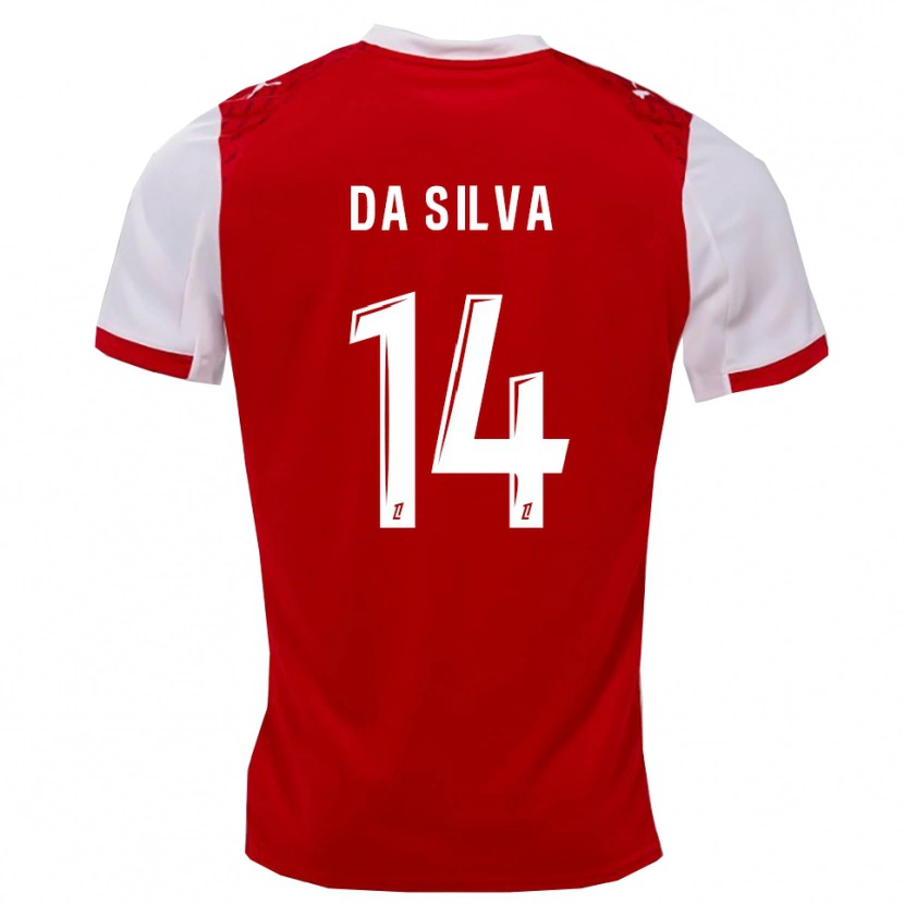 Danxen Dětské Edmilson Mendes Da Silva #14 Červená Bílá Domů Hráčské Dresy 2025/26 Dres