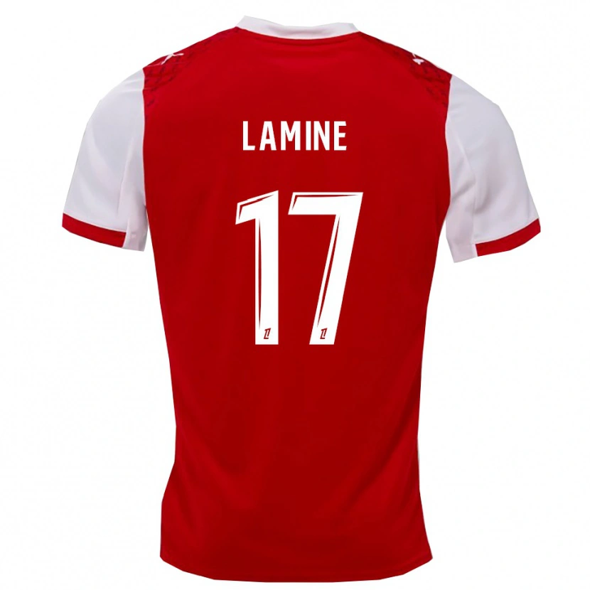 Danxen Dětské Mana Lamine #17 Červená Bílá Domů Hráčské Dresy 2025/26 Dres