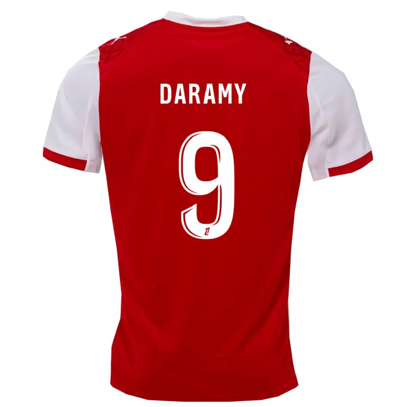 Danxen Dětské Mohamed Daramy #9 Červená Bílá Domů Hráčské Dresy 2025/26 Dres