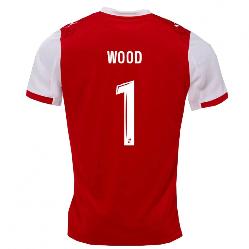 Danxen Dětské Mackenzie Wood #1 Červená Bílá Domů Hráčské Dresy 2025/26 Dres