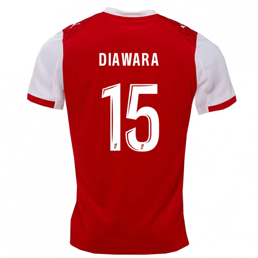 Danxen Dětské Lamine Diawara #15 Červená Bílá Domů Hráčské Dresy 2025/26 Dres