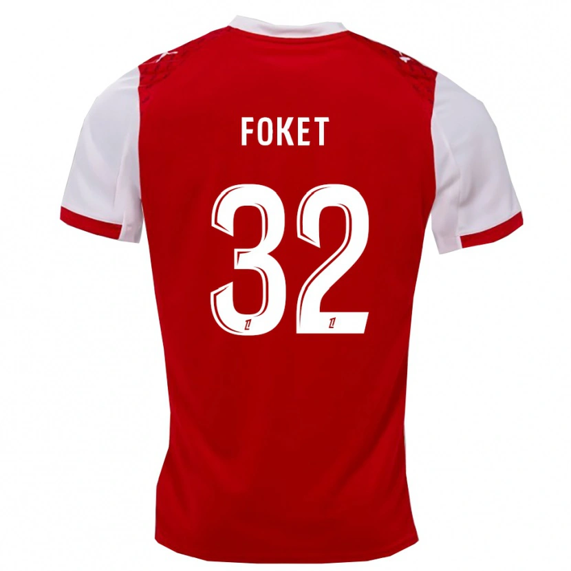 Danxen Dětské Thomas Foket #32 Červená Bílá Domů Hráčské Dresy 2025/26 Dres