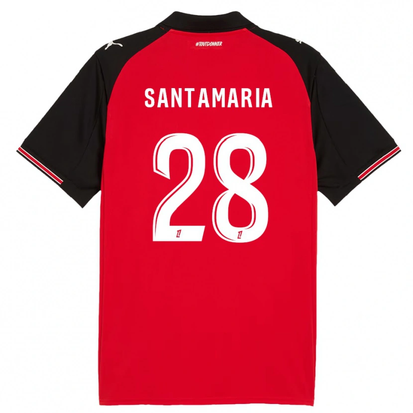 Danxen Dětské Baptiste Santamaria #28 Červená Černá Domů Hráčské Dresy 2025/26 Dres