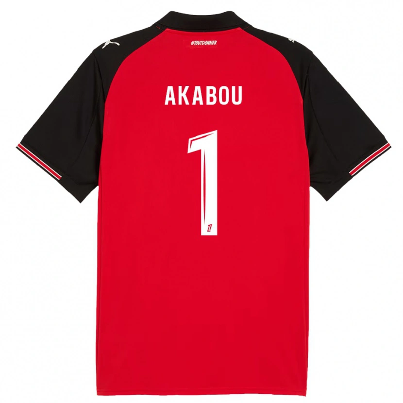 Danxen Dětské Ayoub Akabou #1 Červená Černá Domů Hráčské Dresy 2025/26 Dres