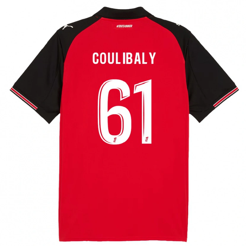 Danxen Dětské Joël-Emmanuel Coulibaly #61 Červená Černá Domů Hráčské Dresy 2025/26 Dres