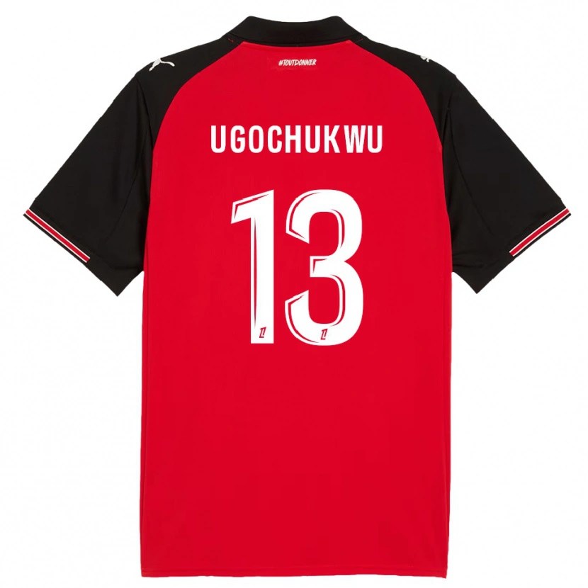 Danxen Dětské Chibuike Ugochukwu #13 Červená Černá Domů Hráčské Dresy 2025/26 Dres