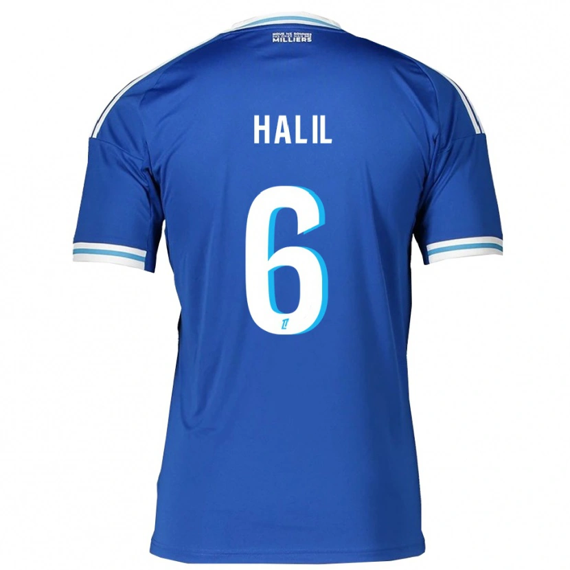 Danxen Dětské Fouad Halil #6 Modrá Bílá Domů Hráčské Dresy 2025/26 Dres