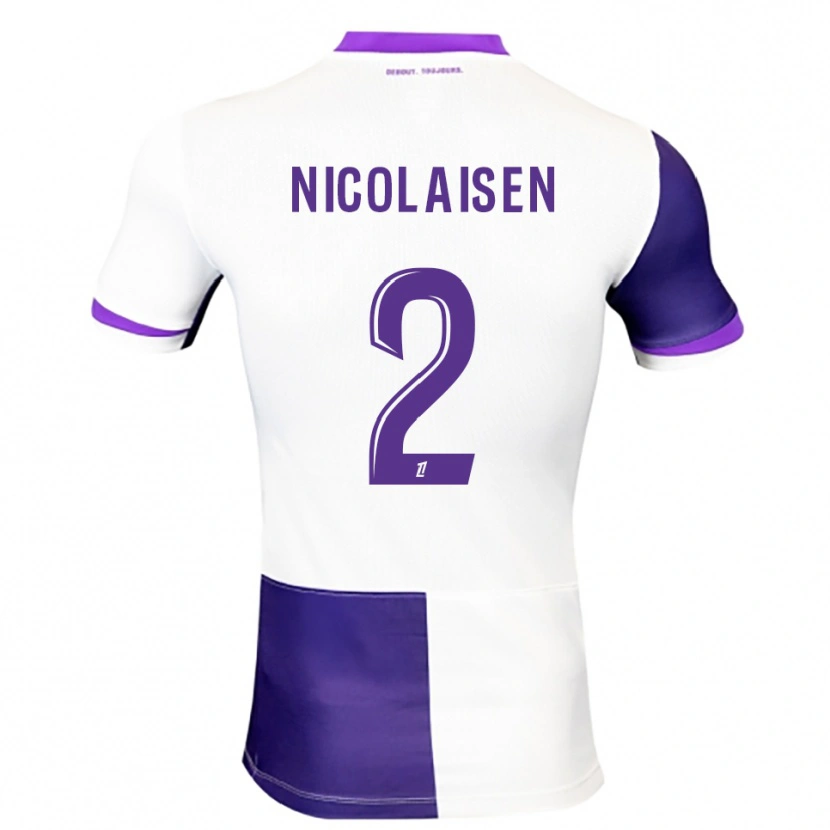 Danxen Dětské Rasmus Nicolaisen #2 Fialová Bílá Domů Hráčské Dresy 2025/26 Dres