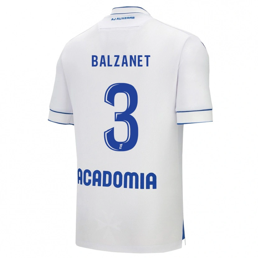 Danxen Dětské Guillaume Balzanet #3 Bílá Modrá Domů Hráčské Dresy 2025/26 Dres