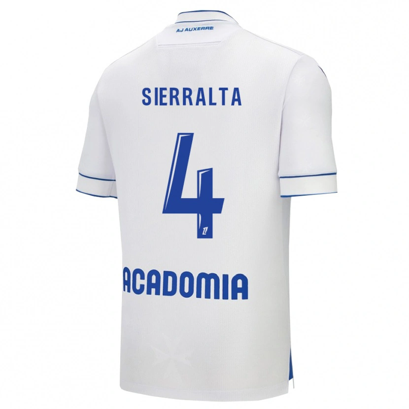 Danxen Dětské Francisco Sierralta #4 Bílá Modrá Domů Hráčské Dresy 2025/26 Dres