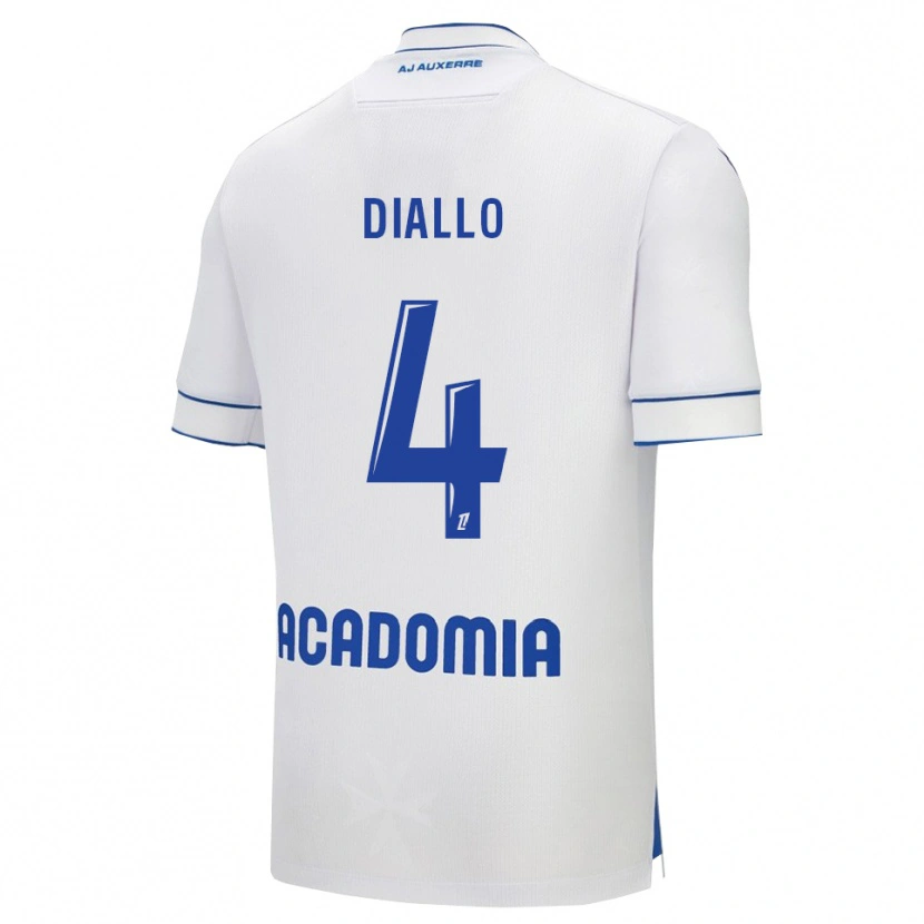 Danxen Dětské Ibrahim Diallo #4 Bílá Modrá Domů Hráčské Dresy 2025/26 Dres