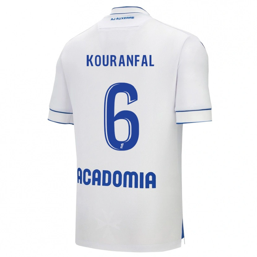 Danxen Dětské Chamsedin Kouranfal #6 Bílá Modrá Domů Hráčské Dresy 2025/26 Dres