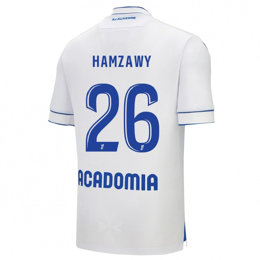 Danxen Dětské Radwan Hamzawy #26 Bílá Modrá Domů Hráčské Dresy 2025/26 Dres