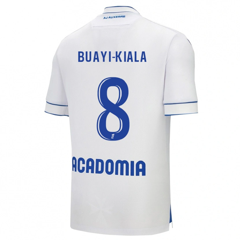 Danxen Dětské Nathan Buayi-Kiala #8 Bílá Modrá Domů Hráčské Dresy 2025/26 Dres