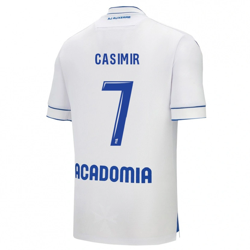 Danxen Dětské Josué Casimir #7 Bílá Modrá Domů Hráčské Dresy 2025/26 Dres