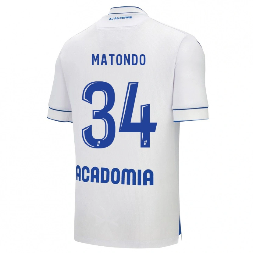 Danxen Dětské Rudy Matondo #34 Bílá Modrá Domů Hráčské Dresy 2025/26 Dres