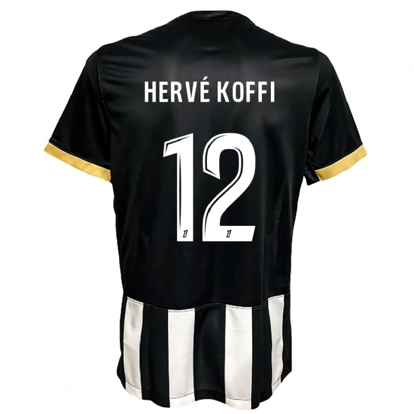 Danxen Dětské Hervé Koffi #12 Černá Bílá Domů Hráčské Dresy 2025/26 Dres