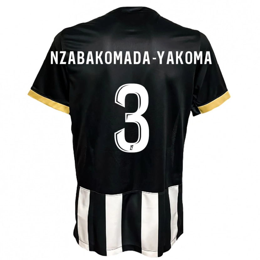 Danxen Dětské Raphaël Nzabakomada-Yakoma #3 Černá Bílá Domů Hráčské Dresy 2025/26 Dres