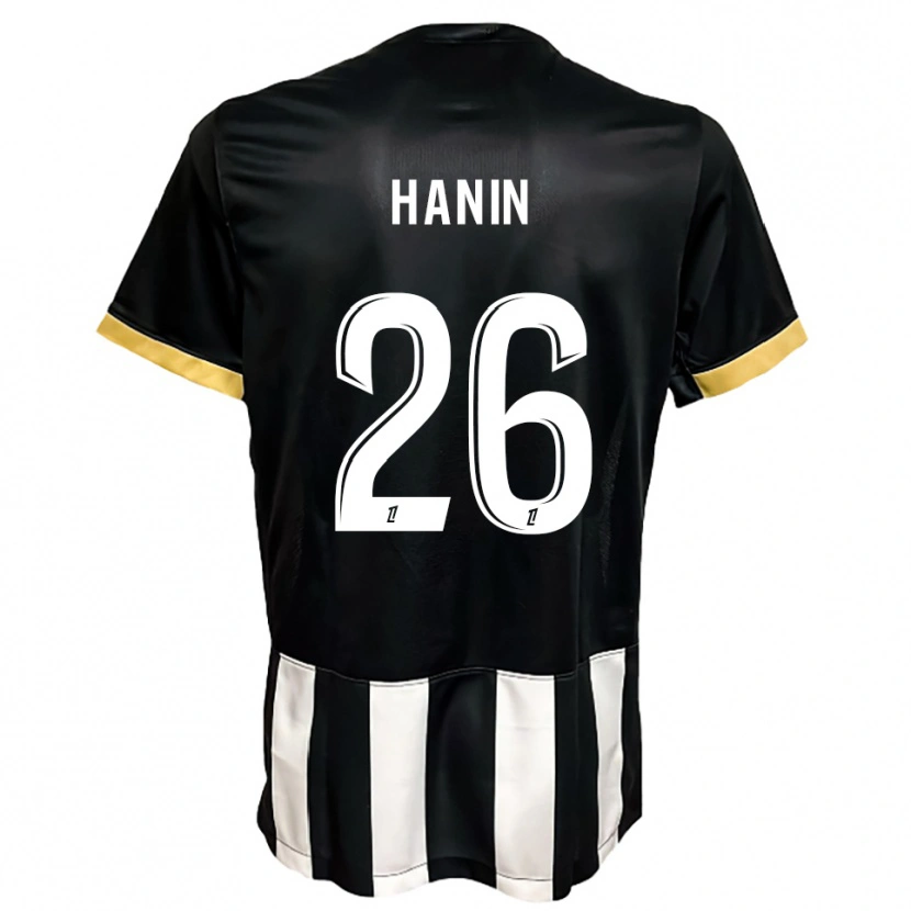 Danxen Dětské Florent Hanin #26 Černá Bílá Domů Hráčské Dresy 2025/26 Dres
