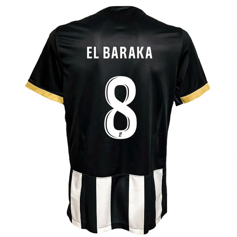 Danxen Dětské Jibril El Baraka #8 Černá Bílá Domů Hráčské Dresy 2025/26 Dres