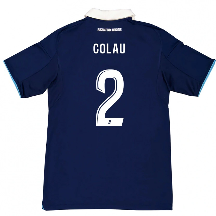Danxen Dětské Dimitri Colau #2 Tmavě Modrá Bílá Domů Hráčské Dresy 2025/26 Dres