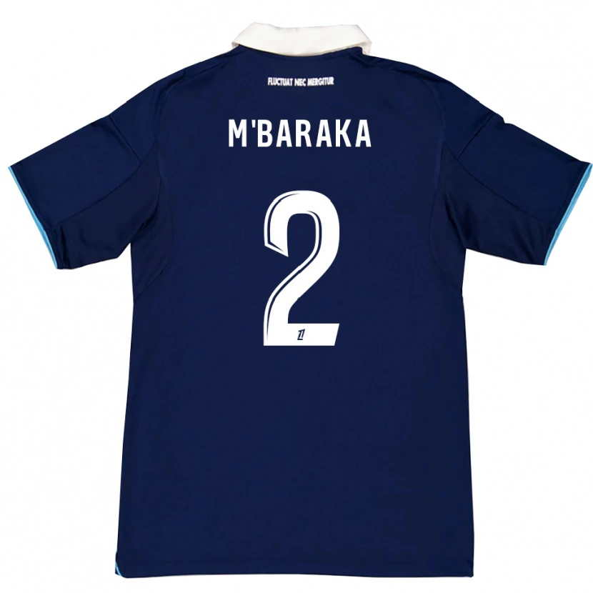Danxen Dětské Abdallah M'baraka #2 Tmavě Modrá Bílá Domů Hráčské Dresy 2025/26 Dres