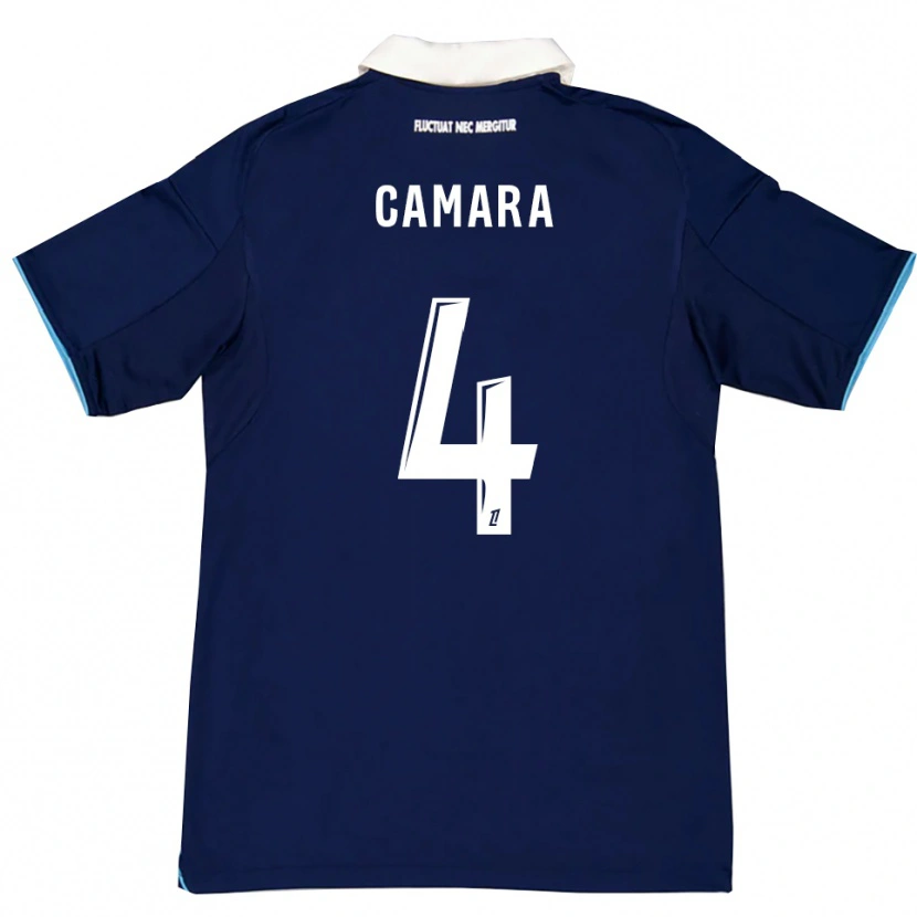Danxen Dětské Alseny Camara #4 Tmavě Modrá Bílá Domů Hráčské Dresy 2025/26 Dres