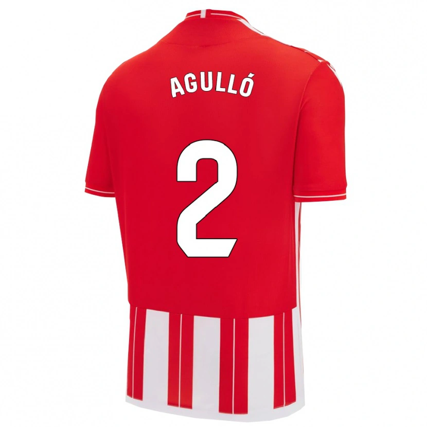 Danxen Dětské Vicente Agulló #2 Červená Bílá Domů Hráčské Dresy 2025/26 Dres