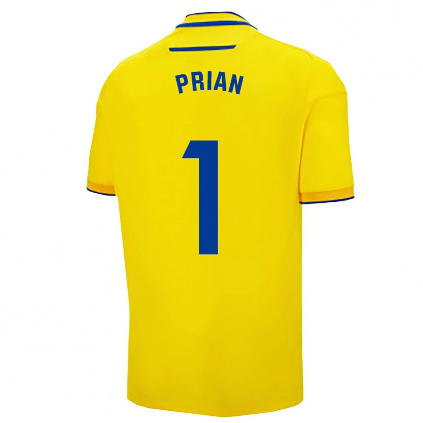 Danxen Dětské Ana María Prián Pereira #1 Žlutá Tmavě Modrá Domů Hráčské Dresy 2025/26 Dres