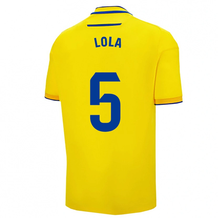 Danxen Dětské María Dolores Morón Cebada #5 Žlutá Tmavě Modrá Domů Hráčské Dresy 2025/26 Dres