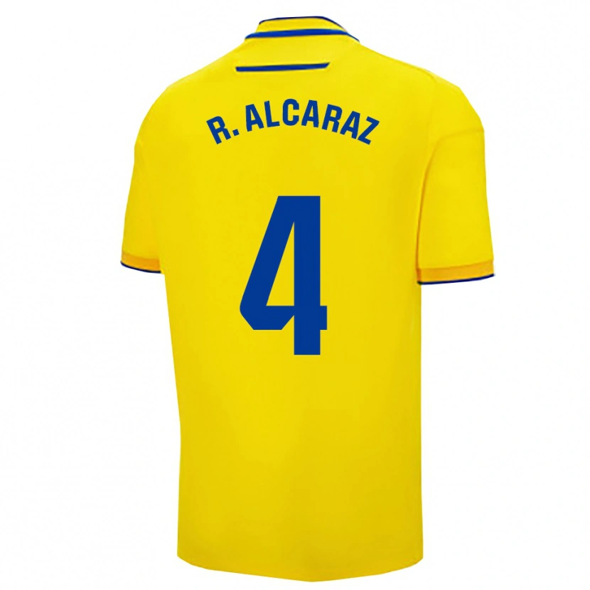 Danxen Dětské Rubén Alcaraz #4 Žlutá Tmavě Modrá Domů Hráčské Dresy 2025/26 Dres